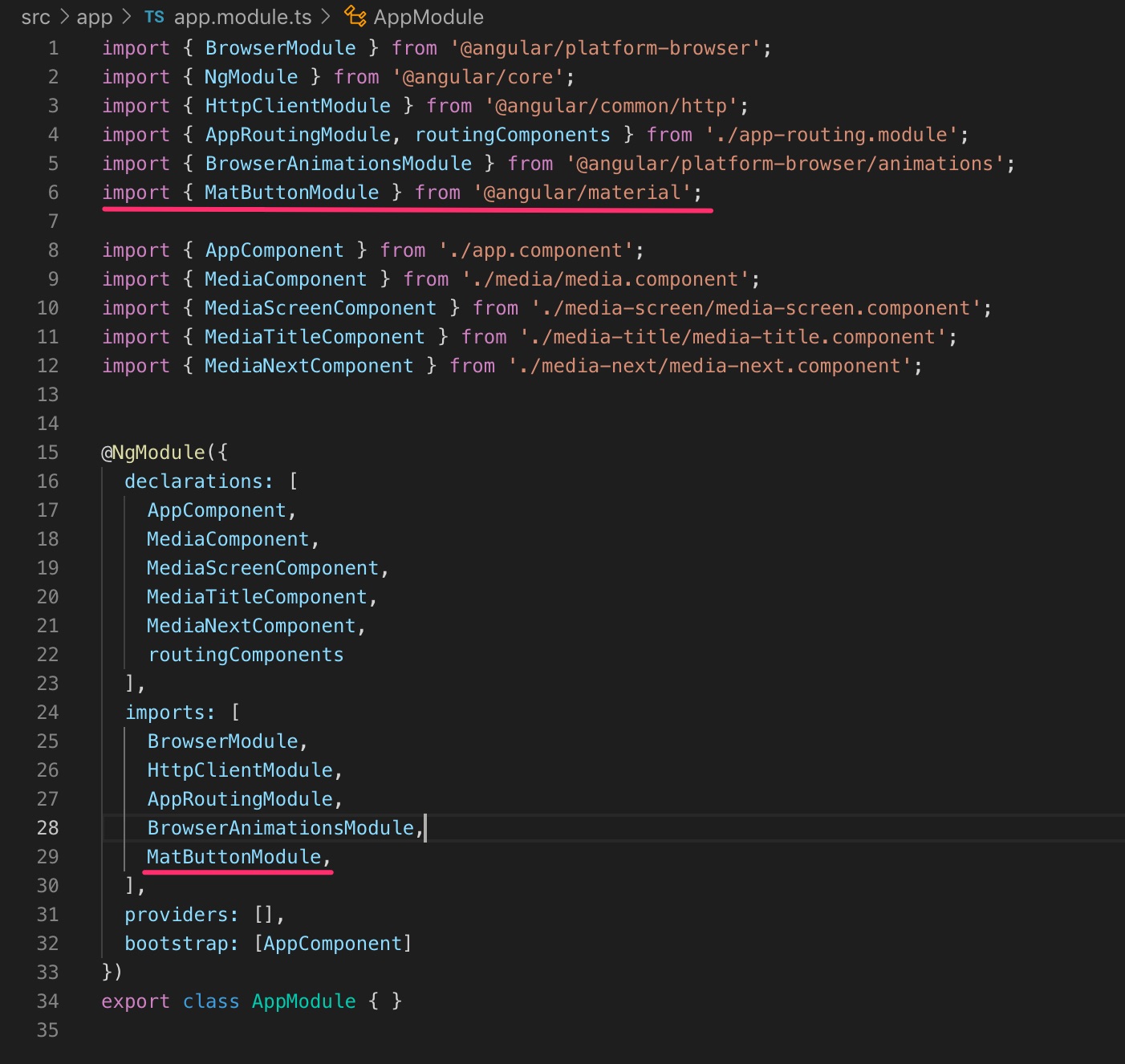  angular material ng add angular material 